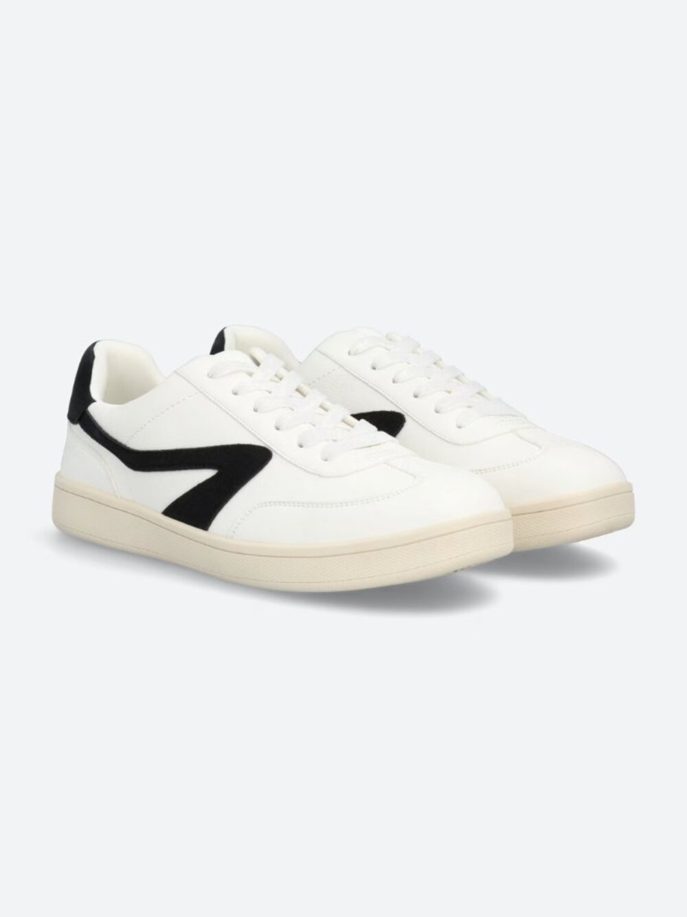 DV by Dolce Vita White Low-Top Sneakers with Black Accent